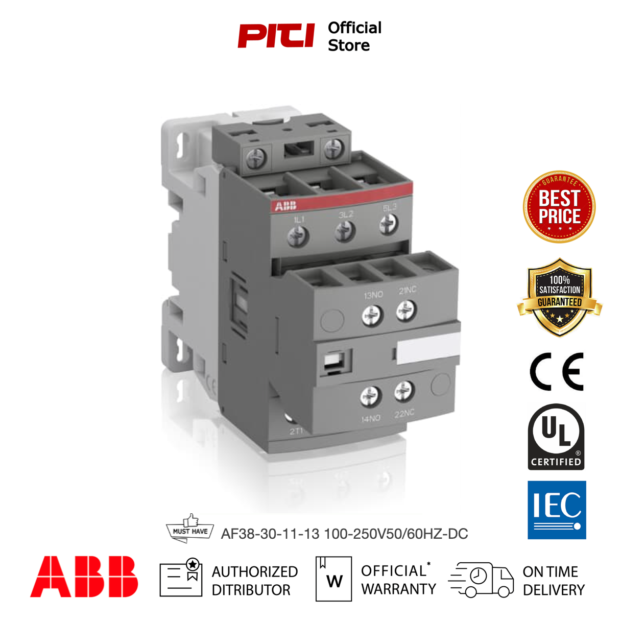 ABB Contactor แมกเนติก คอนแทคเตอร์ AF38-30-11-13 100-250V50/60HZ-DC