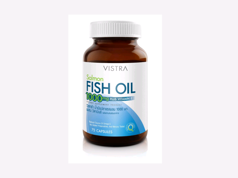 Vistra Salmon Fish Oil 1000 mg. วิสทร้า น้ำมันปลา [75 แคปซูล]