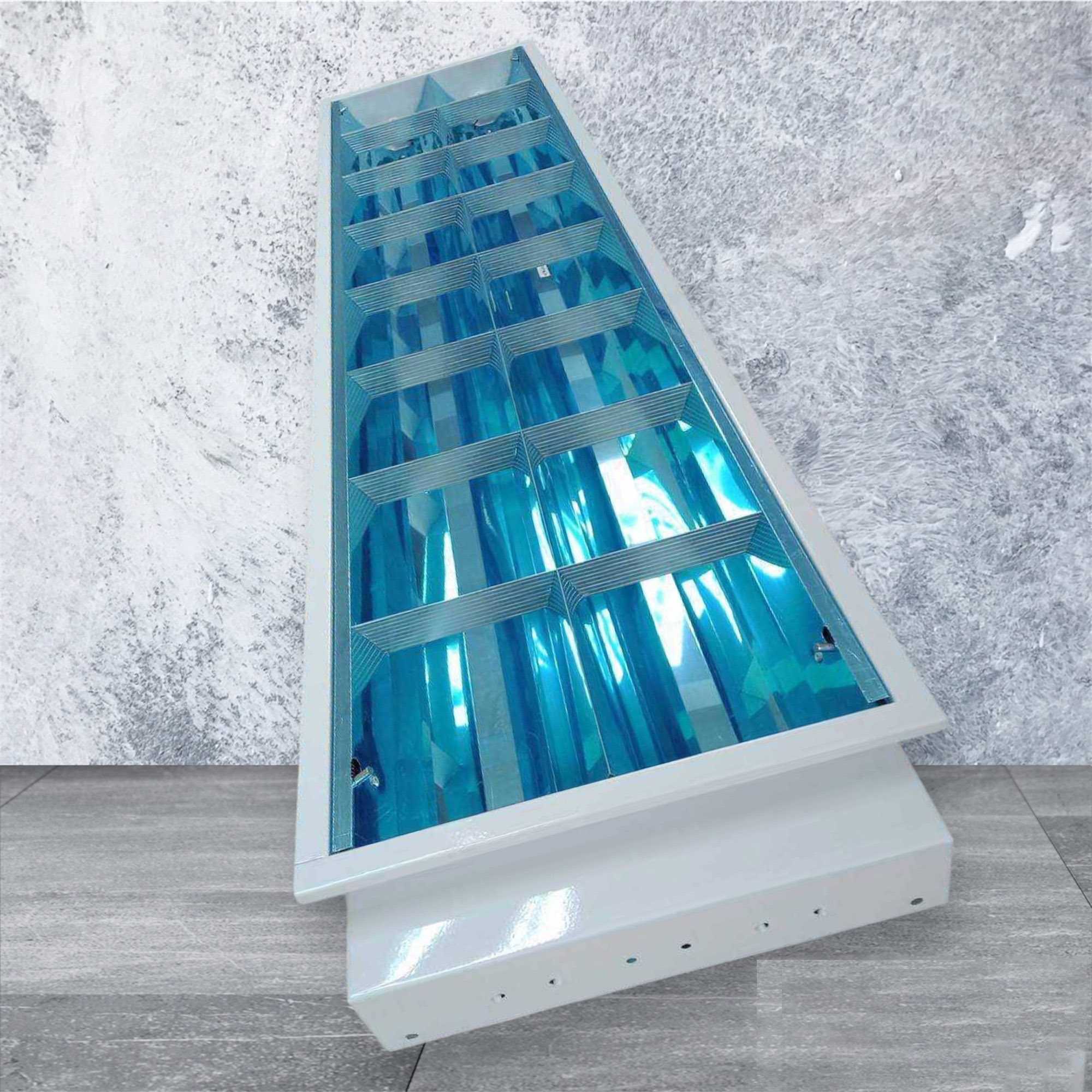 โคมตะแกรงอลูมิเนียม ฝังทีบาร์ 2X40W บรรจุ 12 โคม/ลัง