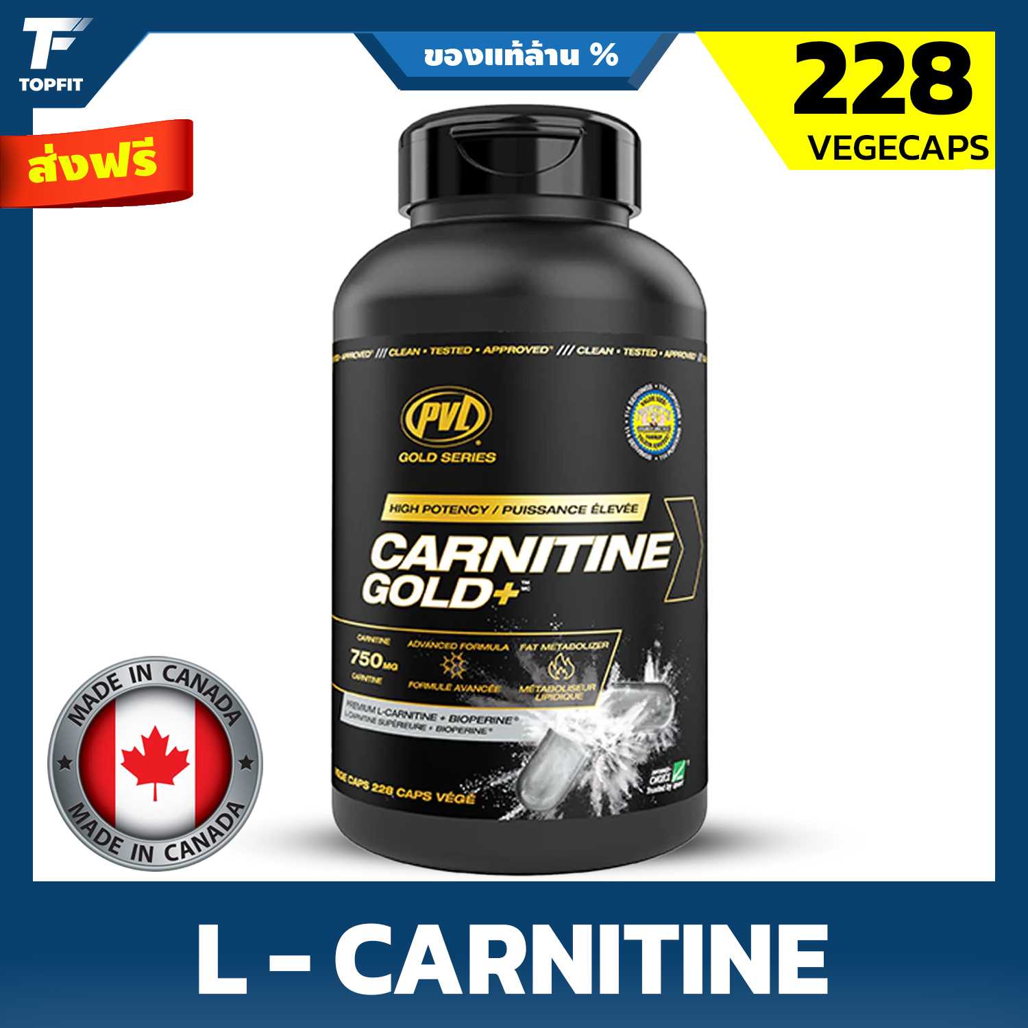 PVL Gold Series Carnitine Gold+ - 228 vcaps