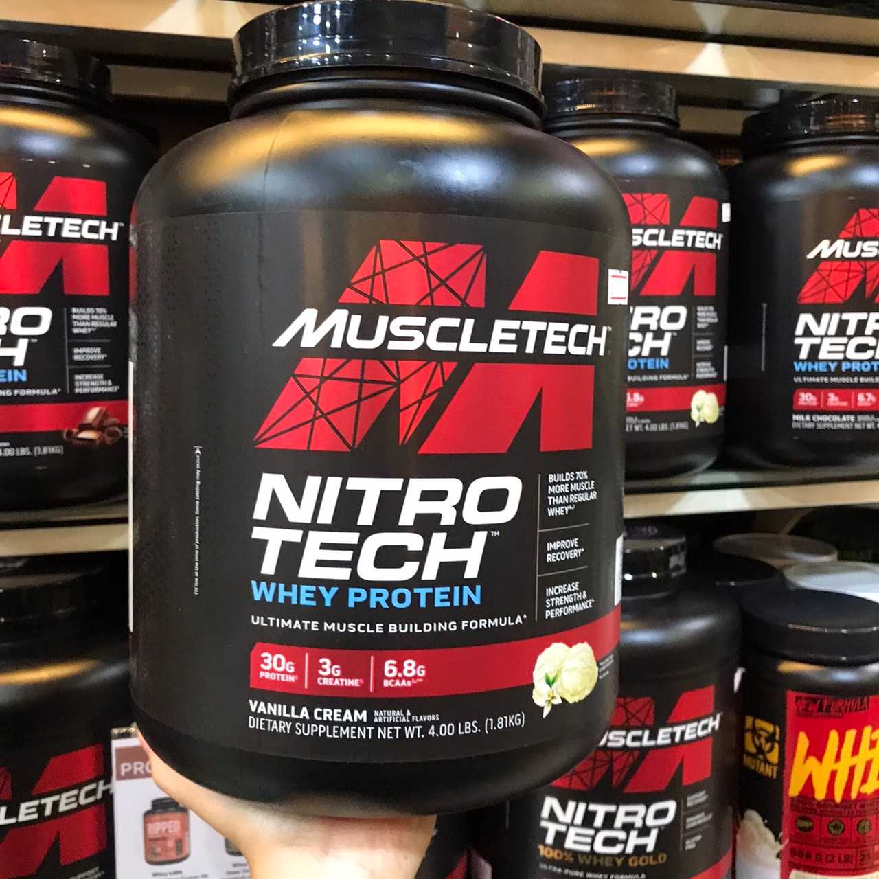 MuscleTech Nitro Tech Performance Series 4 lb - Vanilla มัสเซิลเทค เวย์โปรตีน รสวนิลา ขนาด 4 ปอนด์