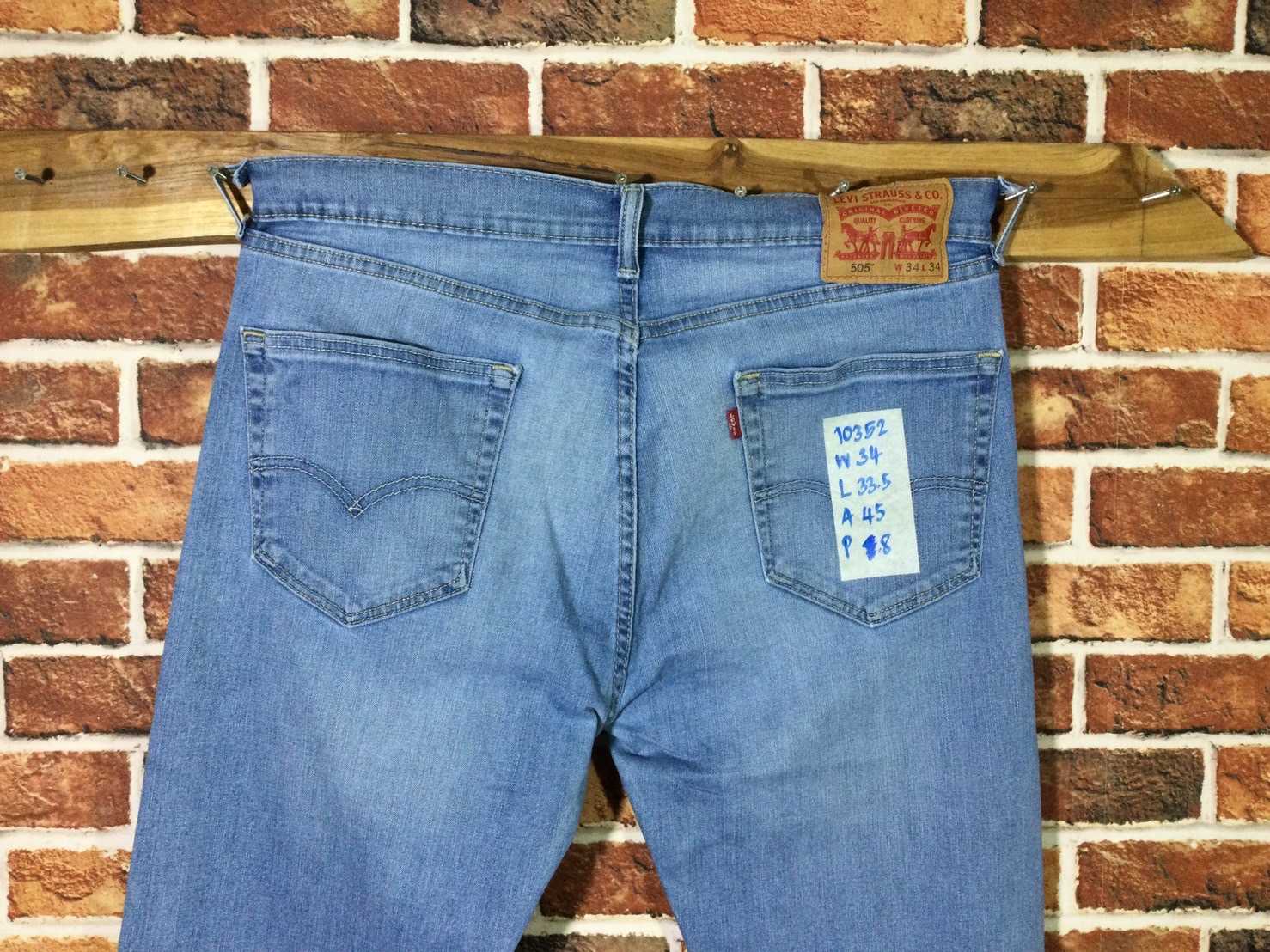 รหัส10352 Levi's505 (ตรงป้าย) Made in Maxico เลขกระดุม4996 วัดจริง เอว34