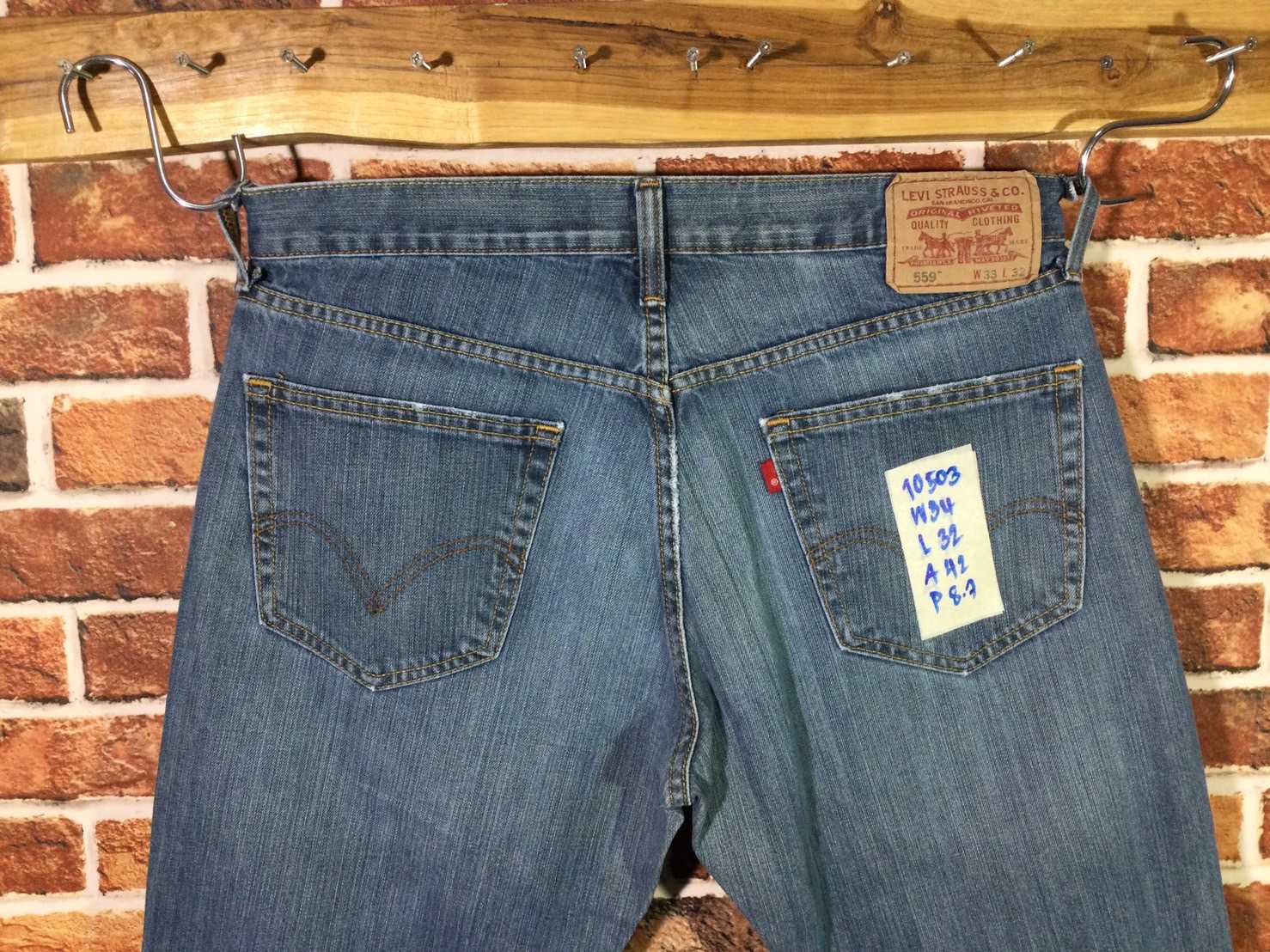 รหัส10503 Levi's559R Made in  Mexico เลขกระดุม 4001วัดจริง เอว34