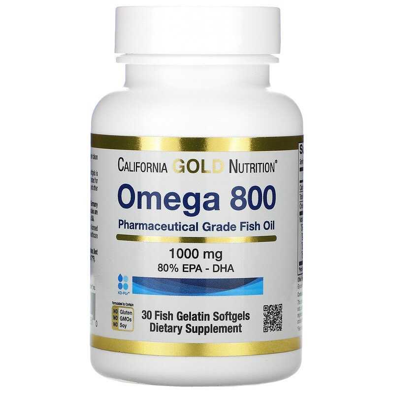 โอเมก้า3 California Gold Nutrition, Omega-3, Premium Fish Oil, 100 Fish Gelatin Softgels