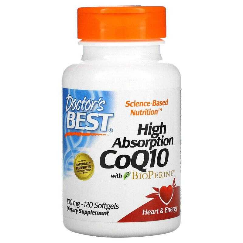 Doctor's Best High Absorption CoQ10 with BioPerine, 100 mg, 120 Count