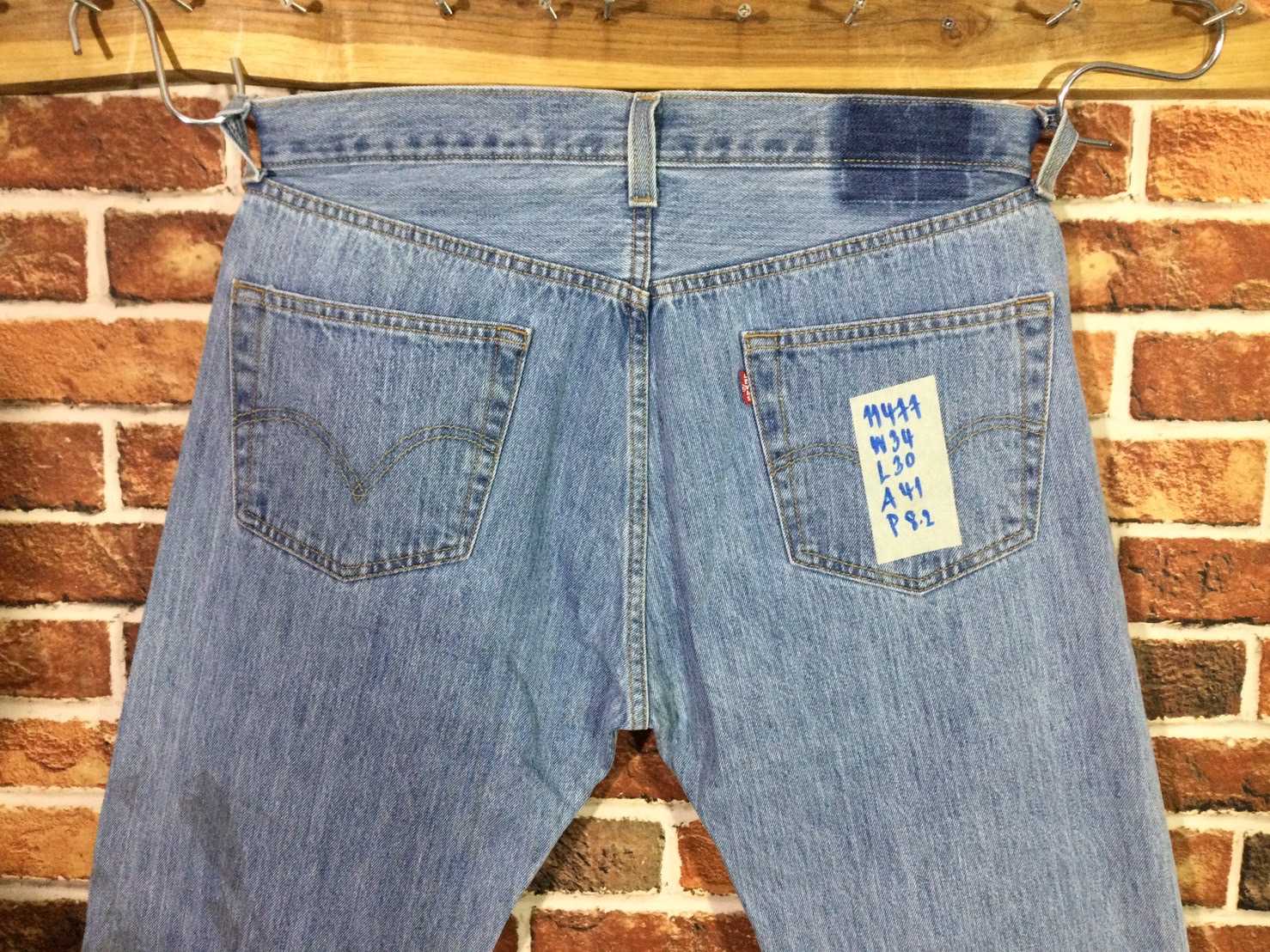 รหัส11477Levi's501(ตรงป้าย) Made in Egypt เลขกระดุม3757 วัดจริง เอว34