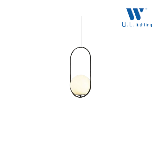 WL-5802-1BK โคมไฟห้อยสีดำ Nordic แก้ว 1 ใบ