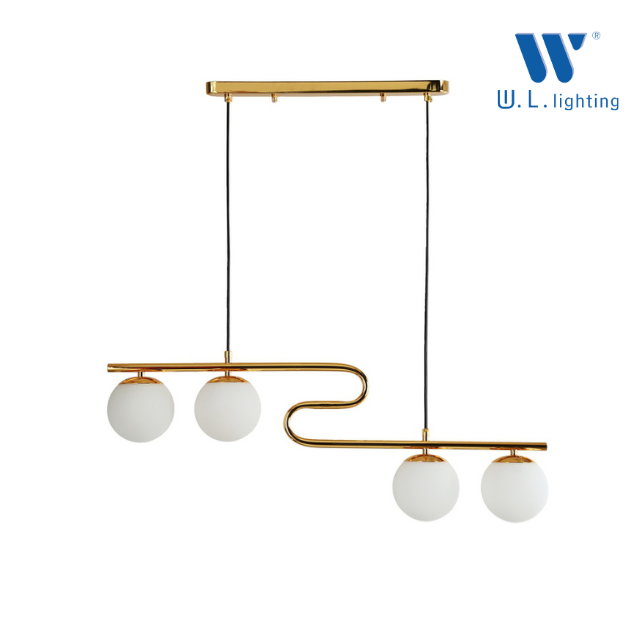 WL-1042-4K58 โคมไฟช่อสีทองเงา 4 หัว