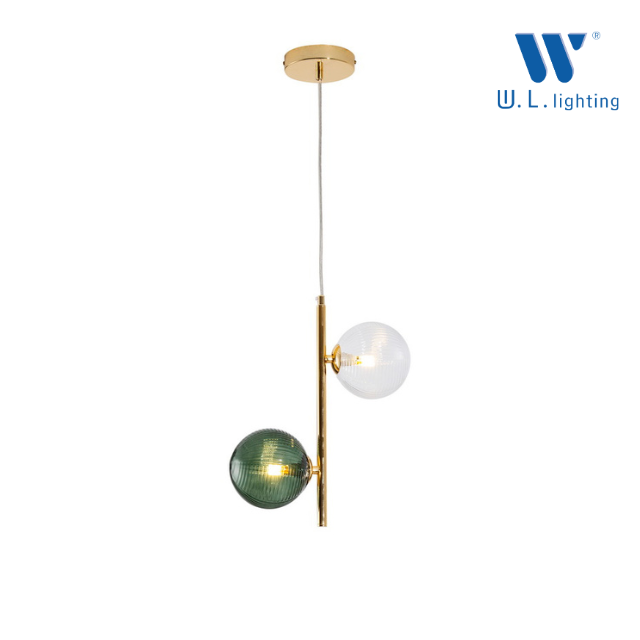 WL-1039-2K58 โคมไฟห้อยแก้วเขียวและใส