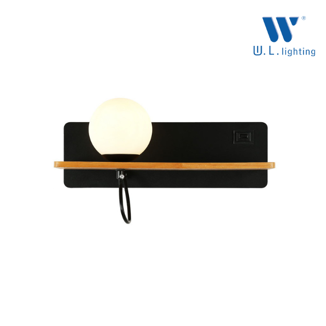 WL-C3861-1P12 โคมไฟกิ่งภายในพร้อมที่วางของและ USB