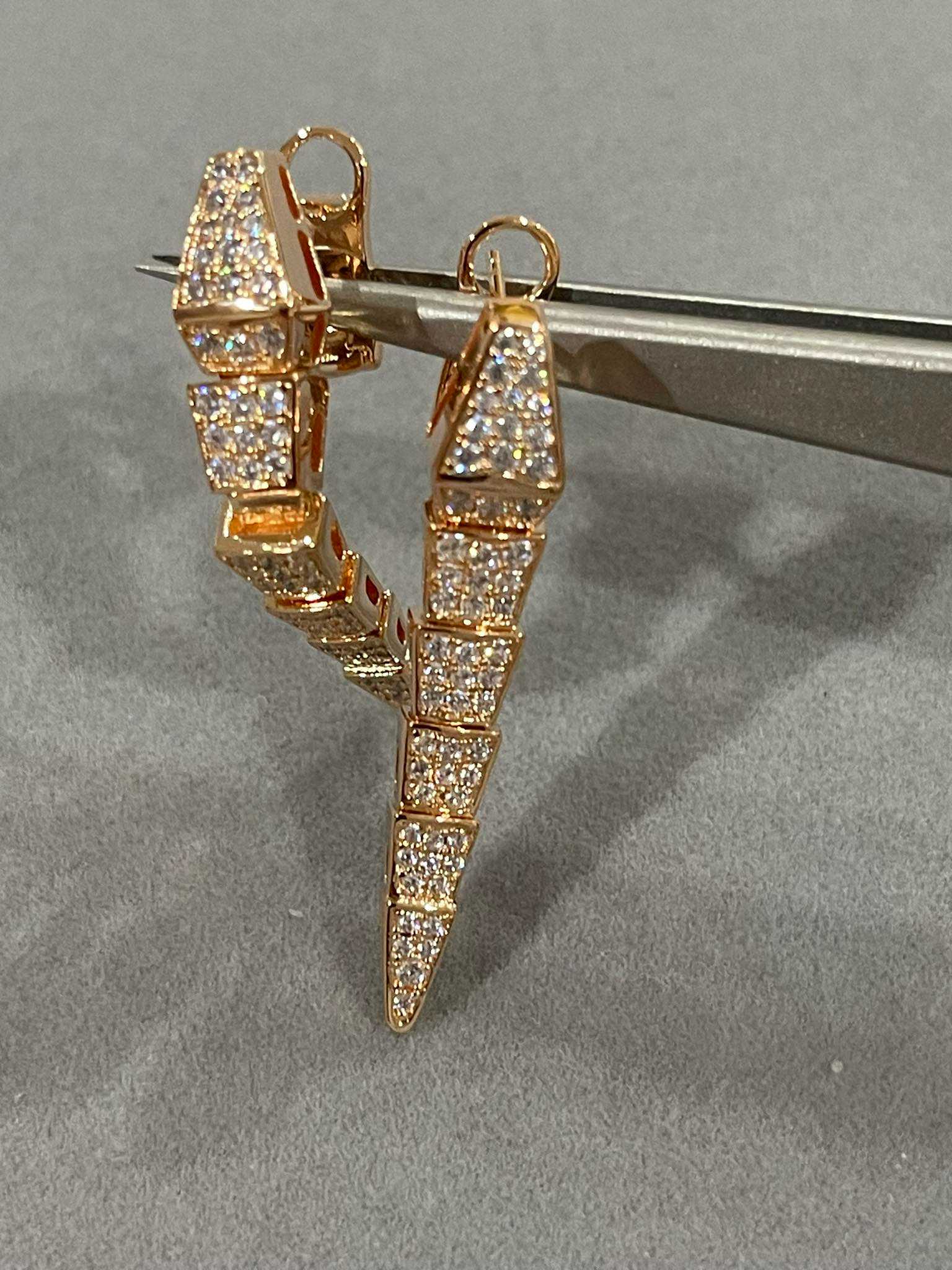 snake full diamond earrings