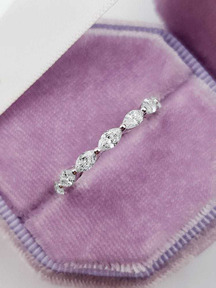 0.3 ct marquise full eternity diamond ring