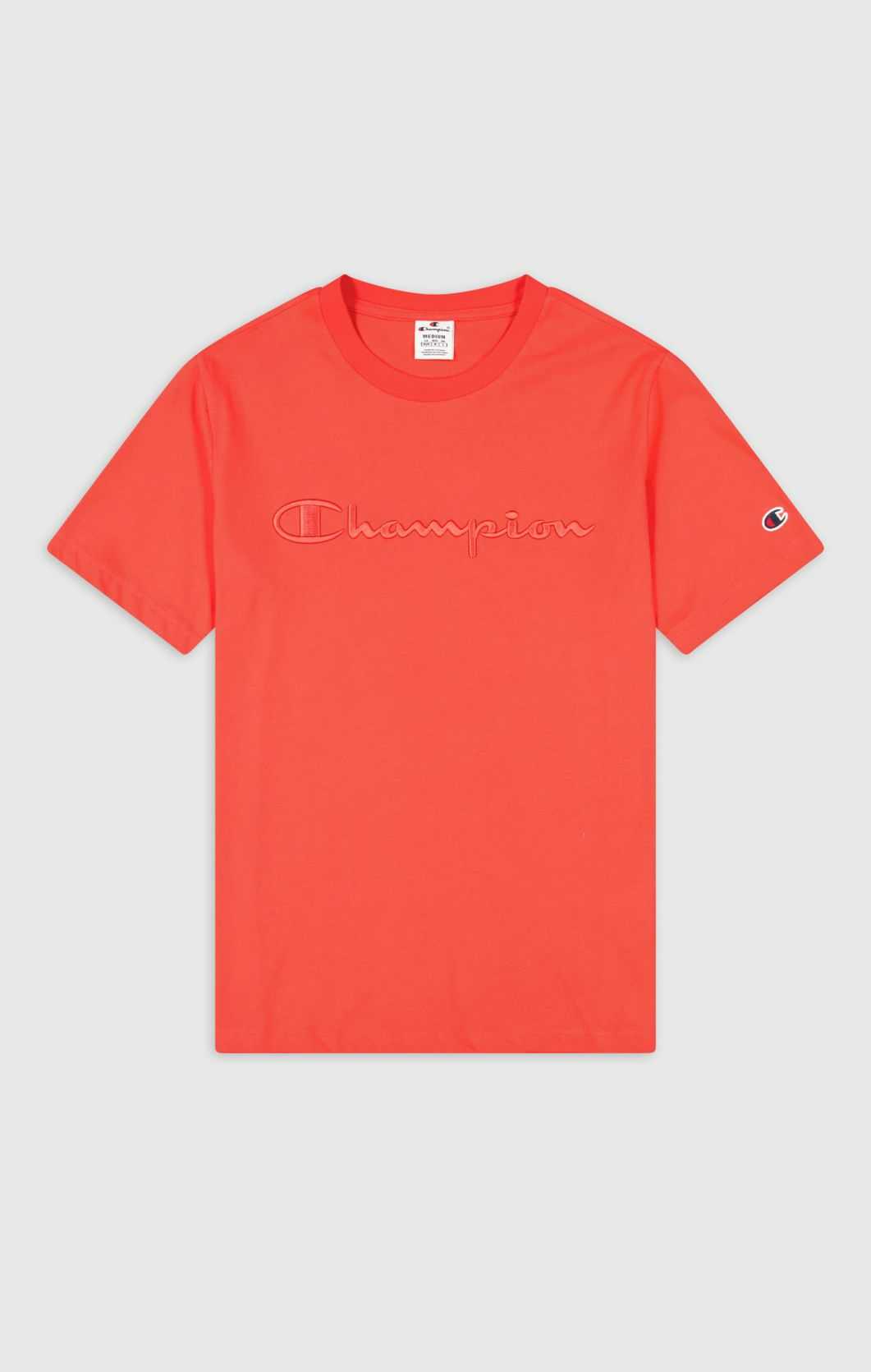 CHAMPION  EMBROIDERED SCRIPT LOGO COTTON T-SHIRT