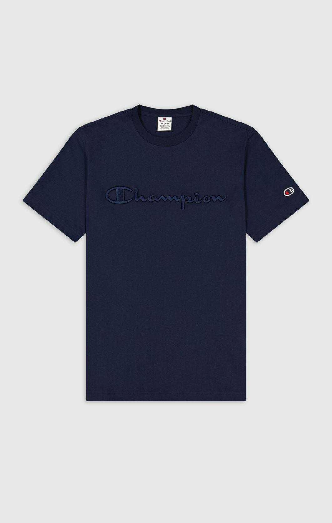 CHAMPION  EMBROIDERED SCRIPT LOGO COTTON T-SHIRT