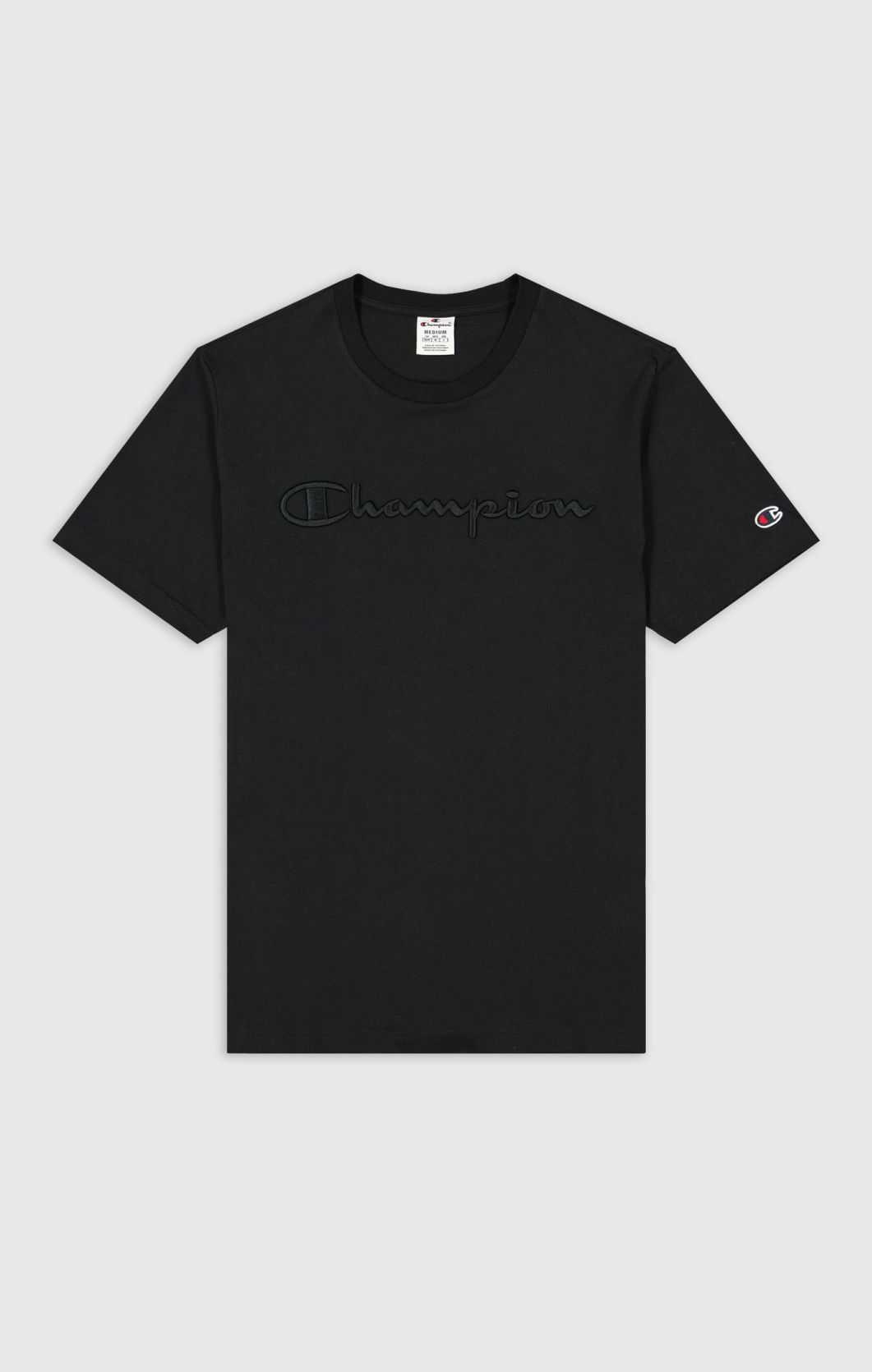 CHAMPION  EMBROIDERED SCRIPT LOGO COTTON T-SHIRT
