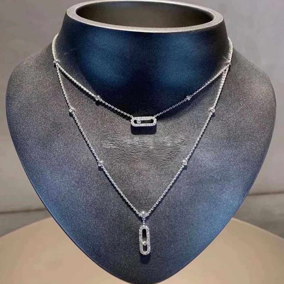 clip double row pendant necklace