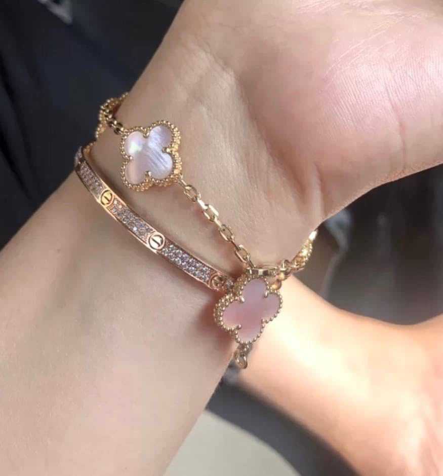 Pink stone bracelet