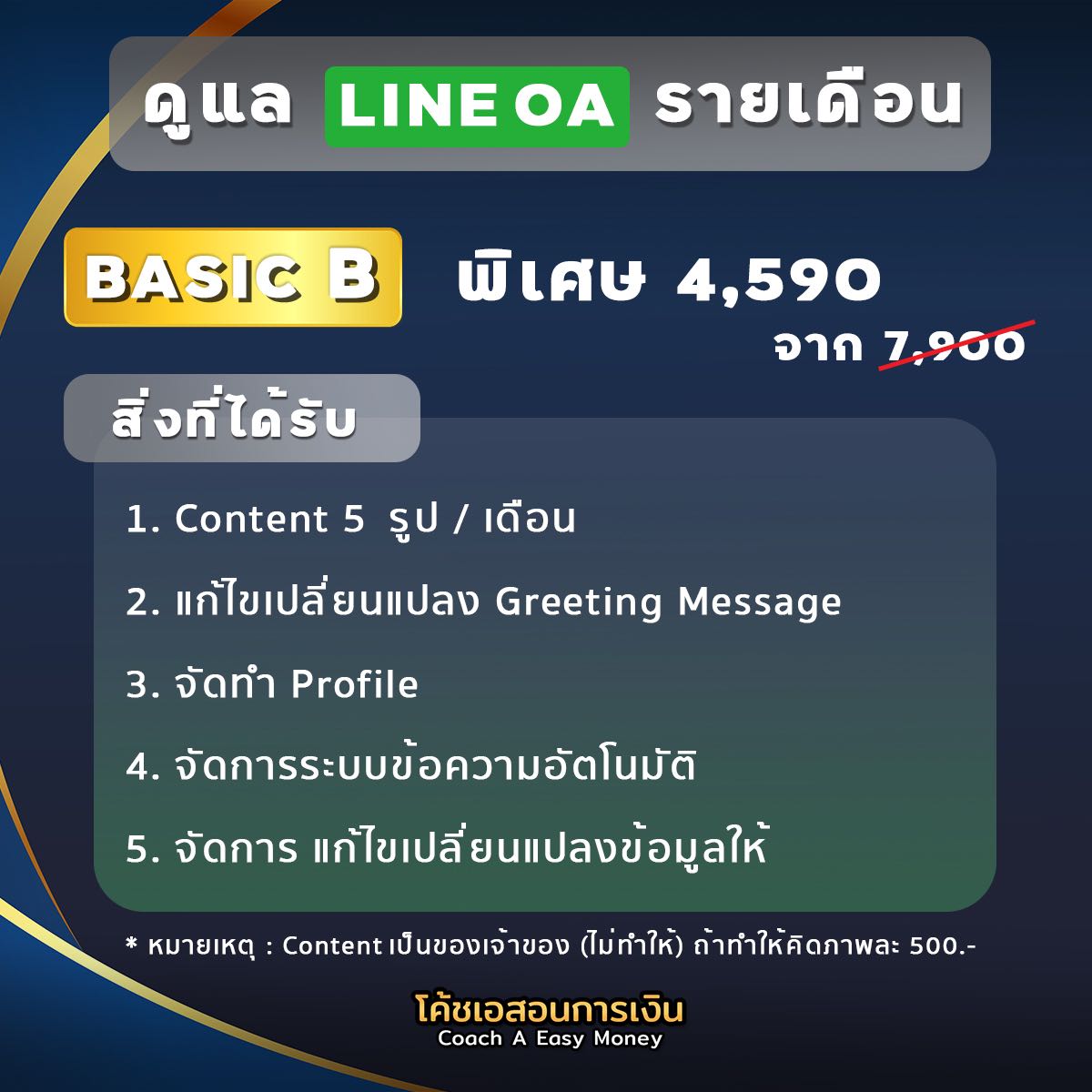 ดูแล Line OA  Basic B