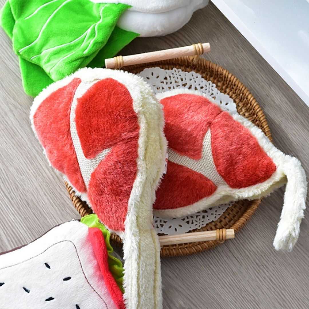 ของเล่นสุนัข Beef Steak Plush Toy for Dogs