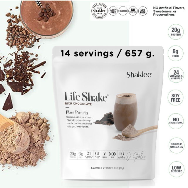 โปรตีนสกัดจากพืช กลิ่นช็อคโกแลค 📌(14 serve) Shaklee Life Shake Plant Protien Chocolate
