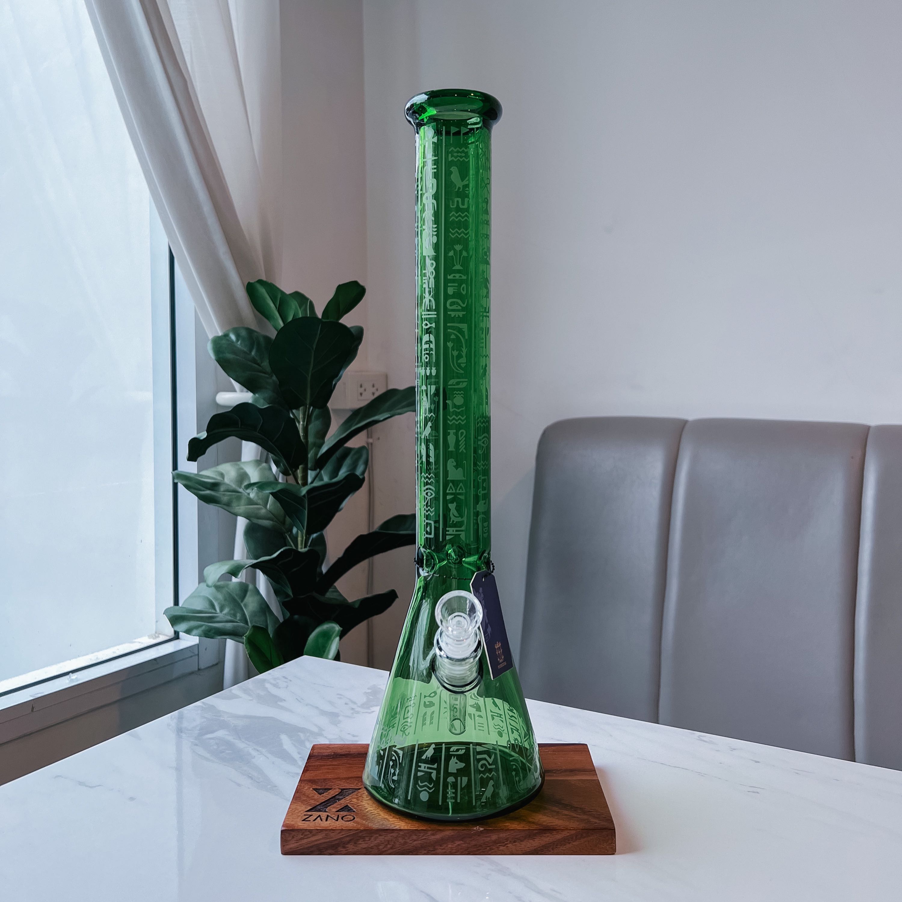 (Green) Phoenix Star Sandblast Beaker Glass Bong l 45 cm