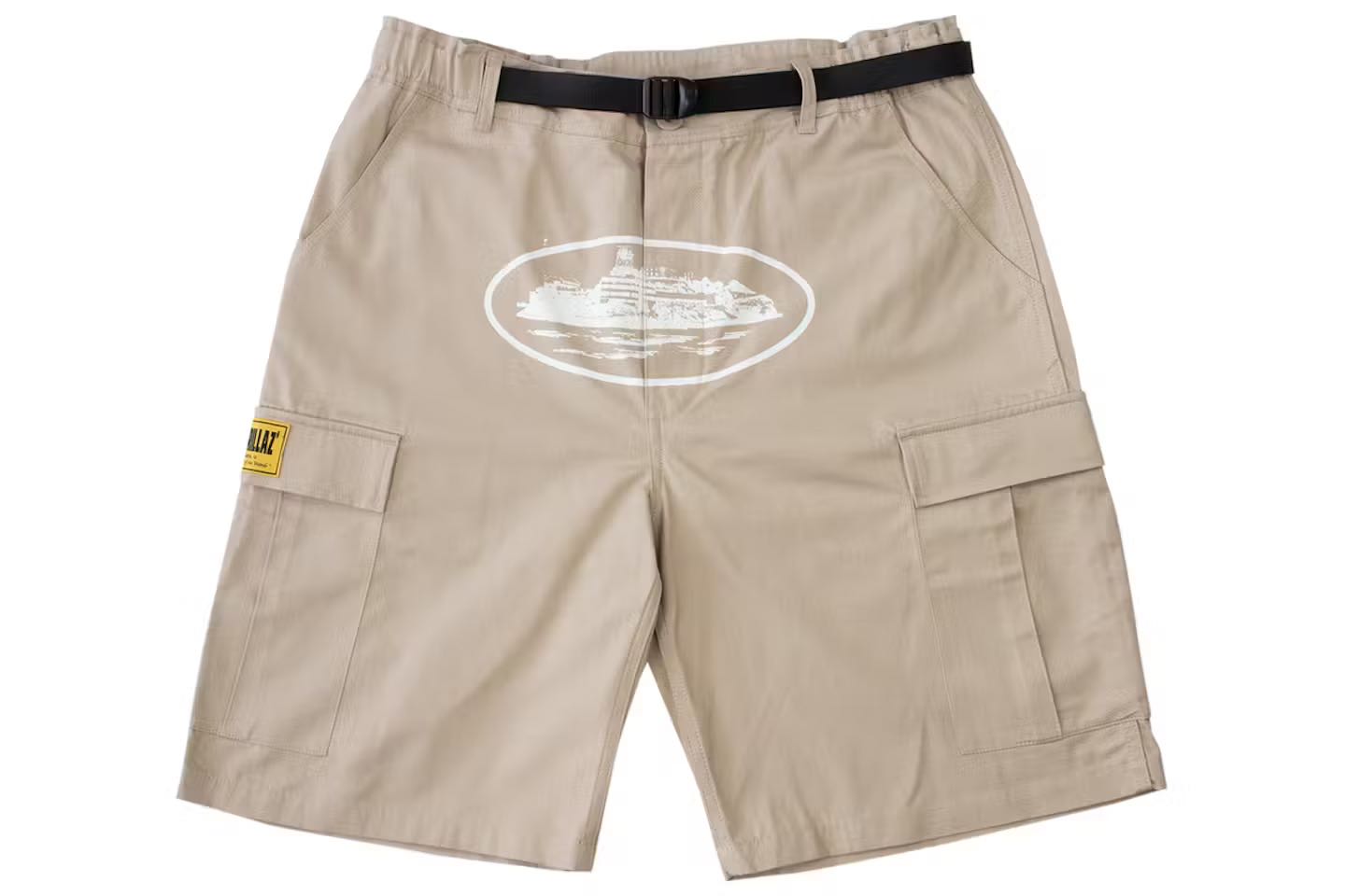 Corteiz Alcatraz Cargo Shorts Beige