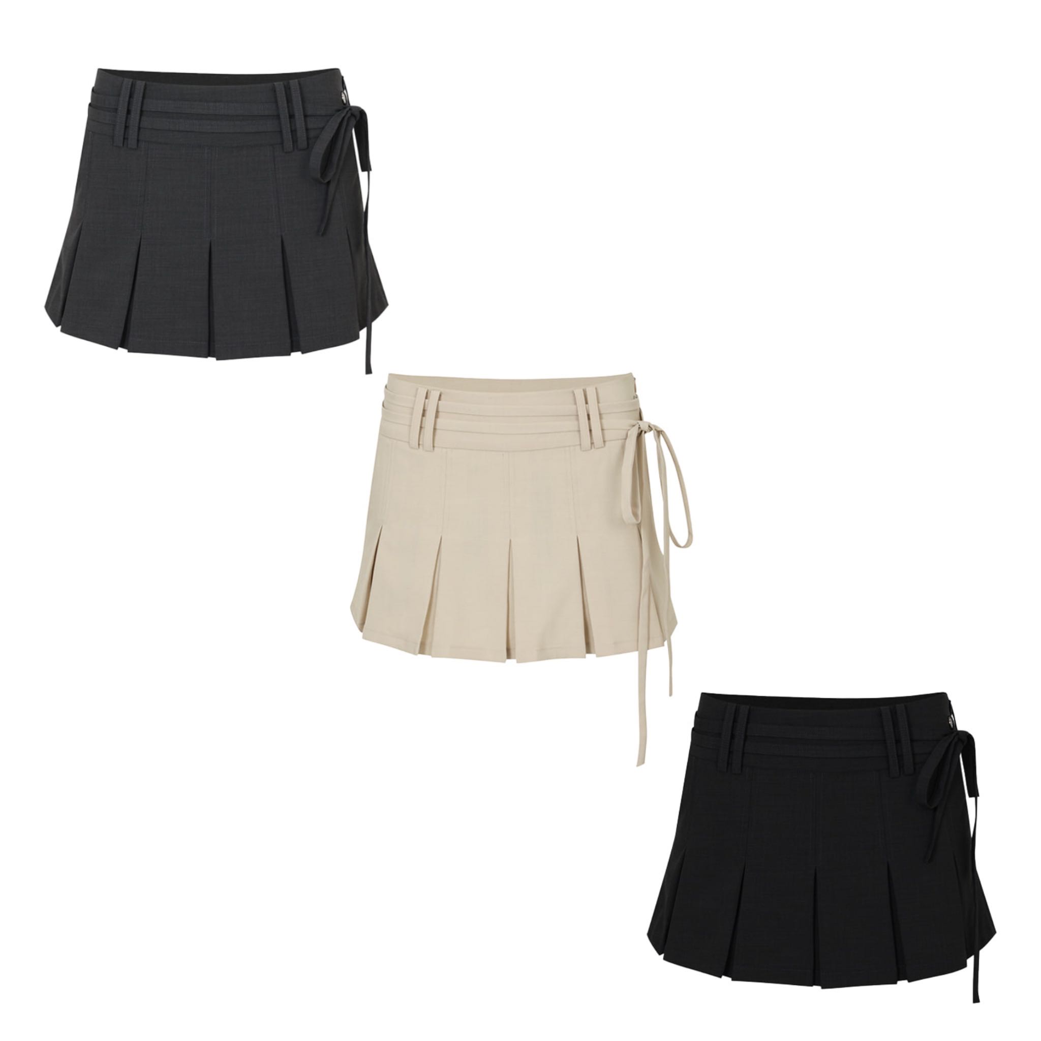 (pre,รวมส่ง) rue pleats skirt /pain or pleasure