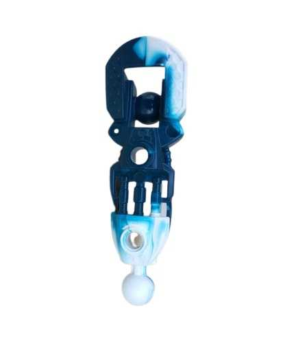 Dark Blue Bionicle Toa Inika Leg Lower Section, Marbled White Pattern