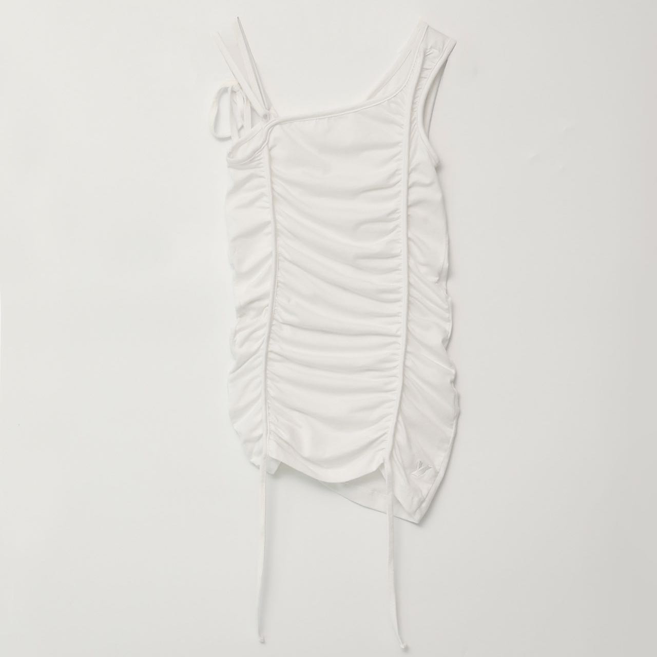 (pre,รวมส่ง) SHIRRING UNBALANCE SLEEVELESS TOP /YUSE
