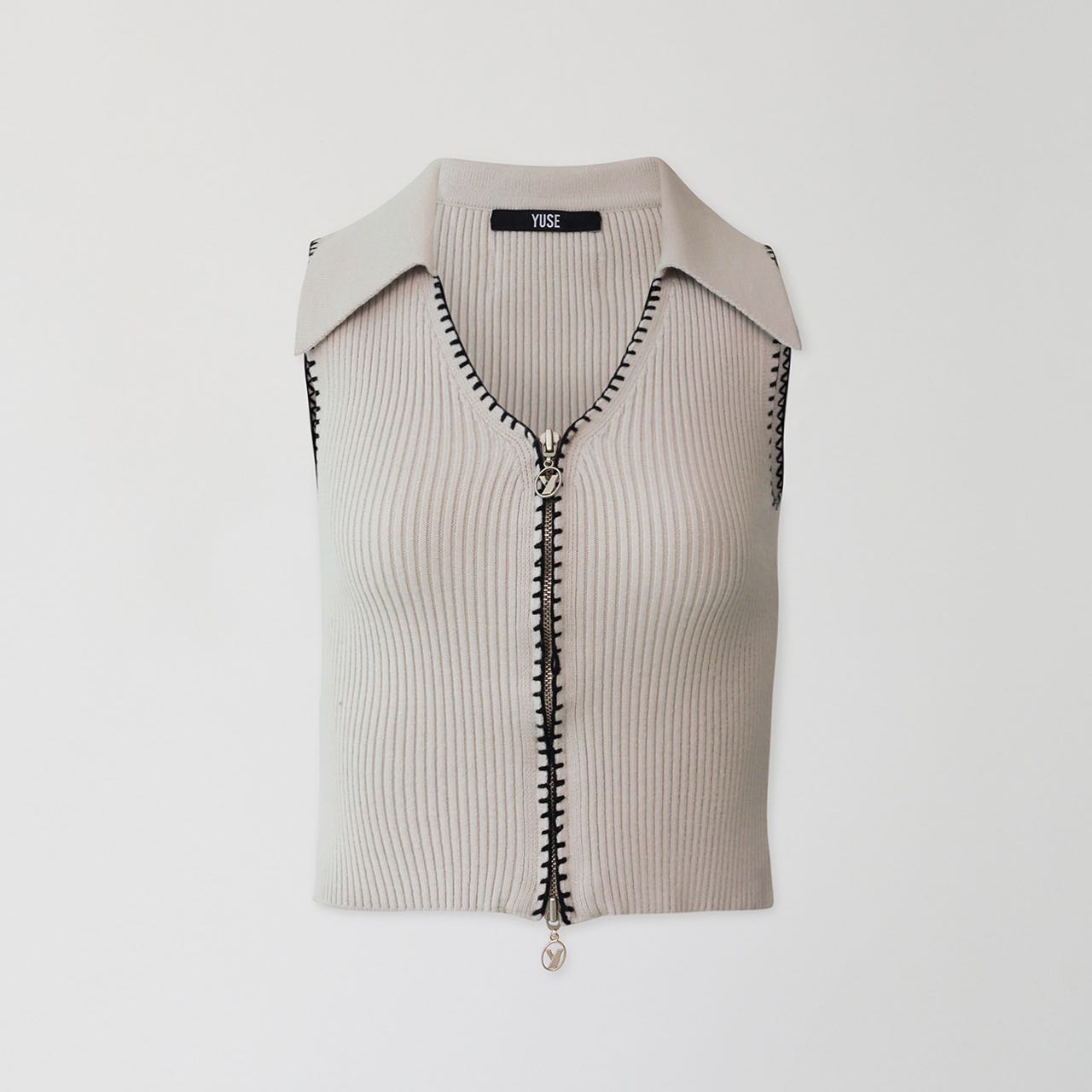 (pre,รวมส่ง) STITCH POINT SLEEVELESS KNIT TOP /yuse