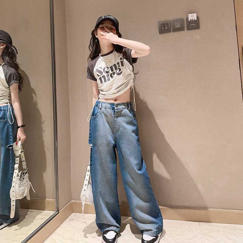 KR60 เสื้อครอปลูกสาว เด็กผู้หญิง รูดข้าง ทรงสวย สีครีมแขนน้ำตาล