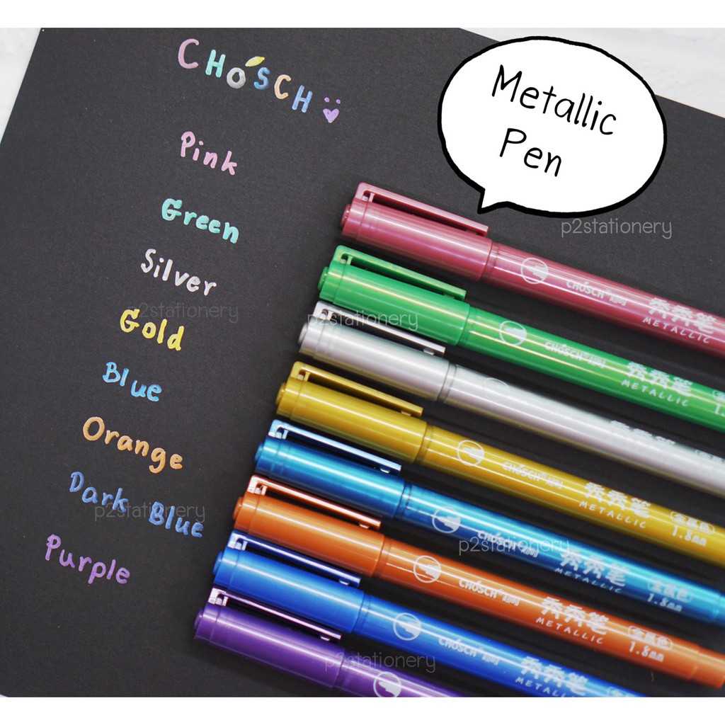ปากกาไฮไลท์ ปากกามาร์คเกอร์ กากเพชร CHOSCH รุ่น H761 แพ็ค 8 สี 8 ด้าม