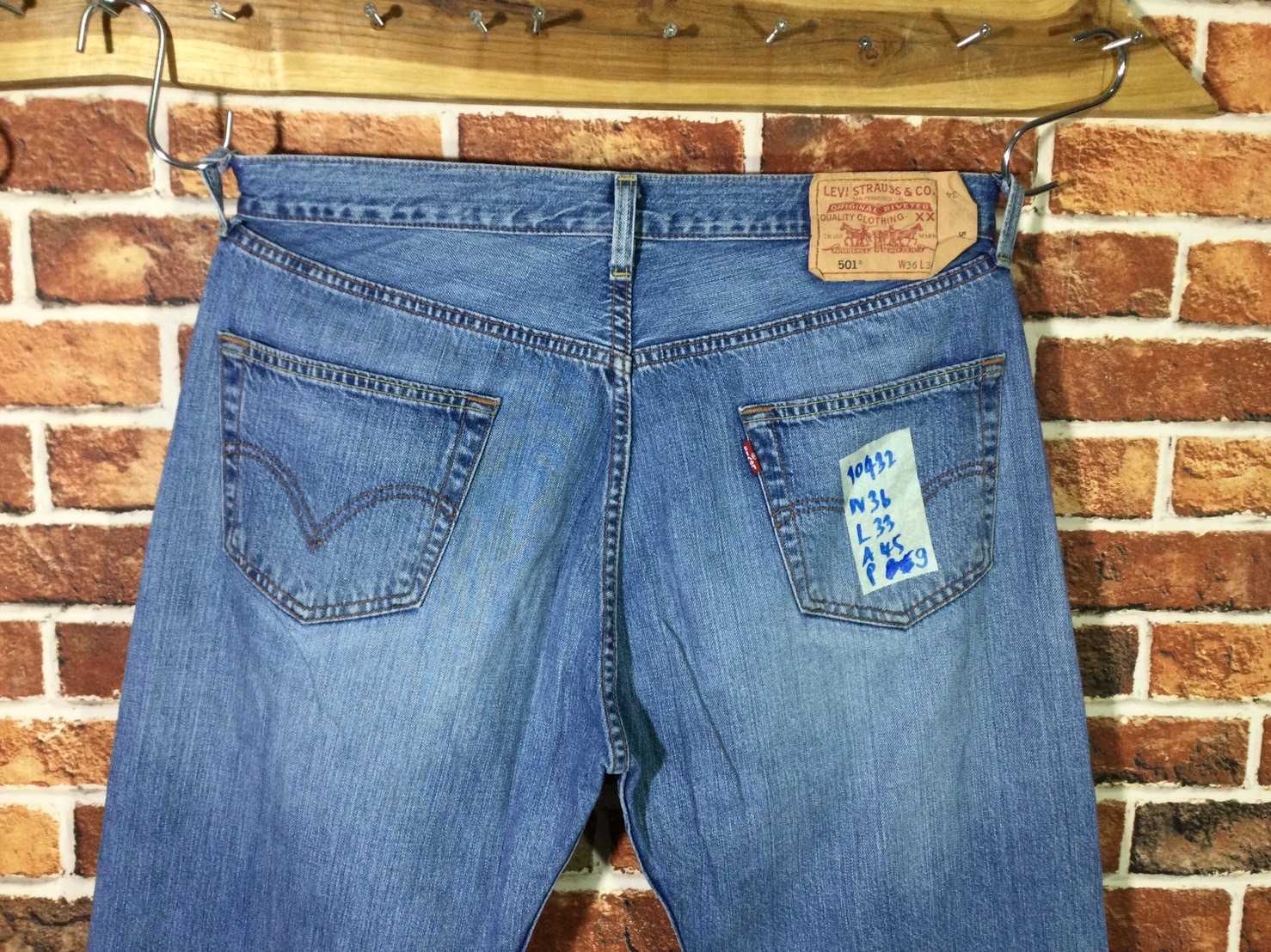 รหัส10432 Levi's501(ตรงป้าย) Made in Turkey  เลขกระดุม247 วัดจริง เอว36