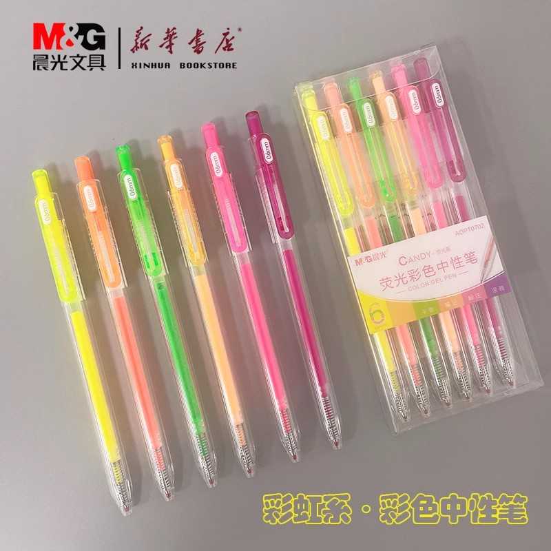 ปากกาสี ปากกาเจล สีนีออน CANDY ชุด 6 สี