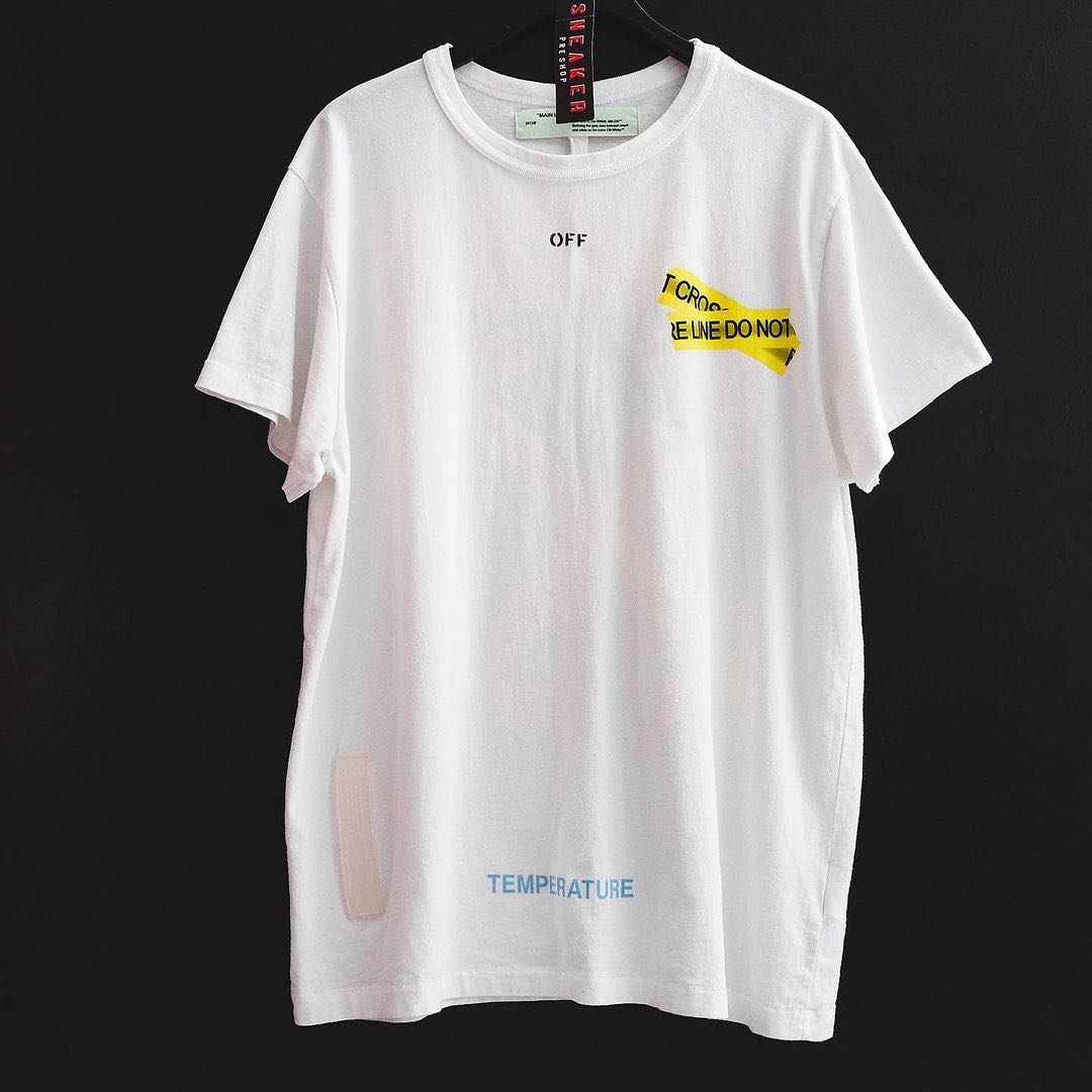 Off white caution tape tee sale