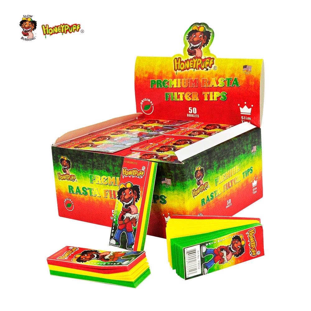 Honeypuff ยกกล่อง 50 เล่ม Full Box Rasta 3 Color Filter Paper-กระดาษโรล