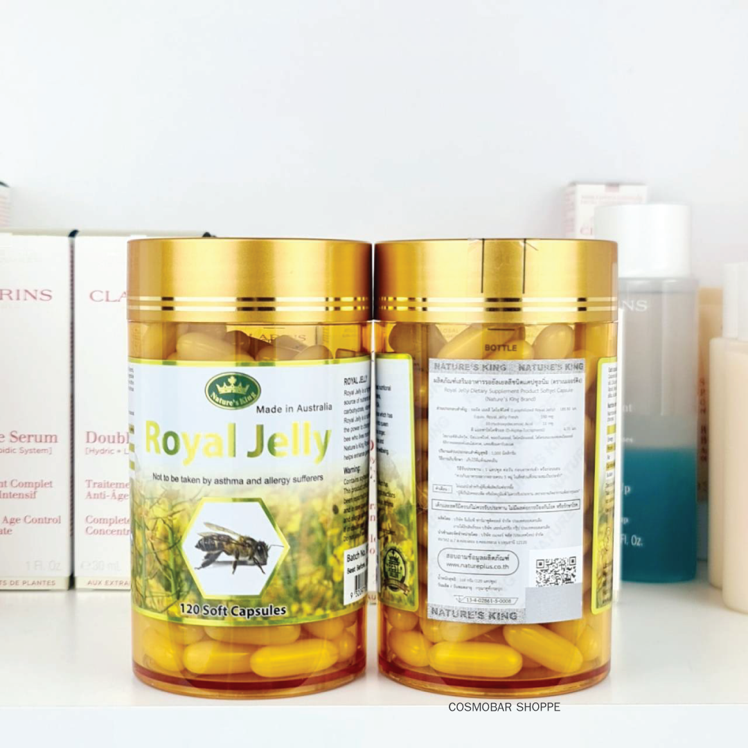 [หมดอายุ 06/2026] ลดความเครียด Nature’s King - Royal Jelly 1000mg 120 soft capsules.