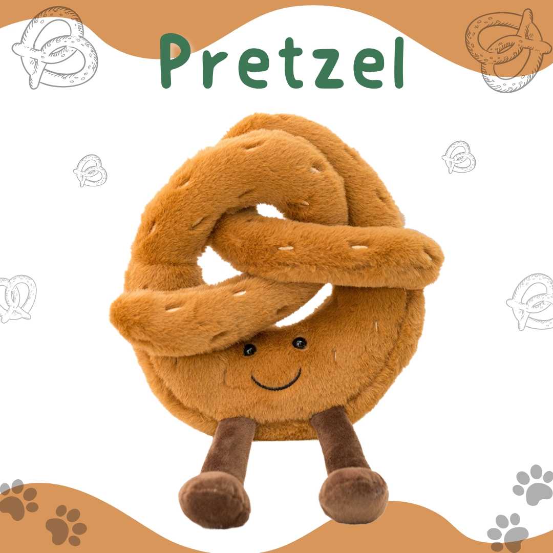 Pretzel ตุ๊กตานุ่มนิ่มสำหรับสุนัขรูปขนมเพรสเซล สินค้านำเข้าโดยร้าน Goodie Dogs