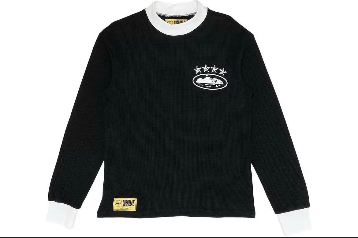 Corteiz 4Starz Alcatraz Waffle Longsleeve Shirt Men's Black