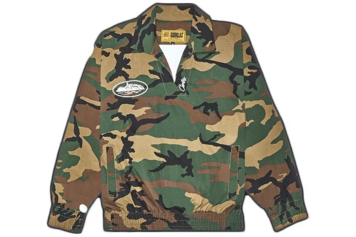 Corteiz Guerillaz Drilltop  Woodland Camo