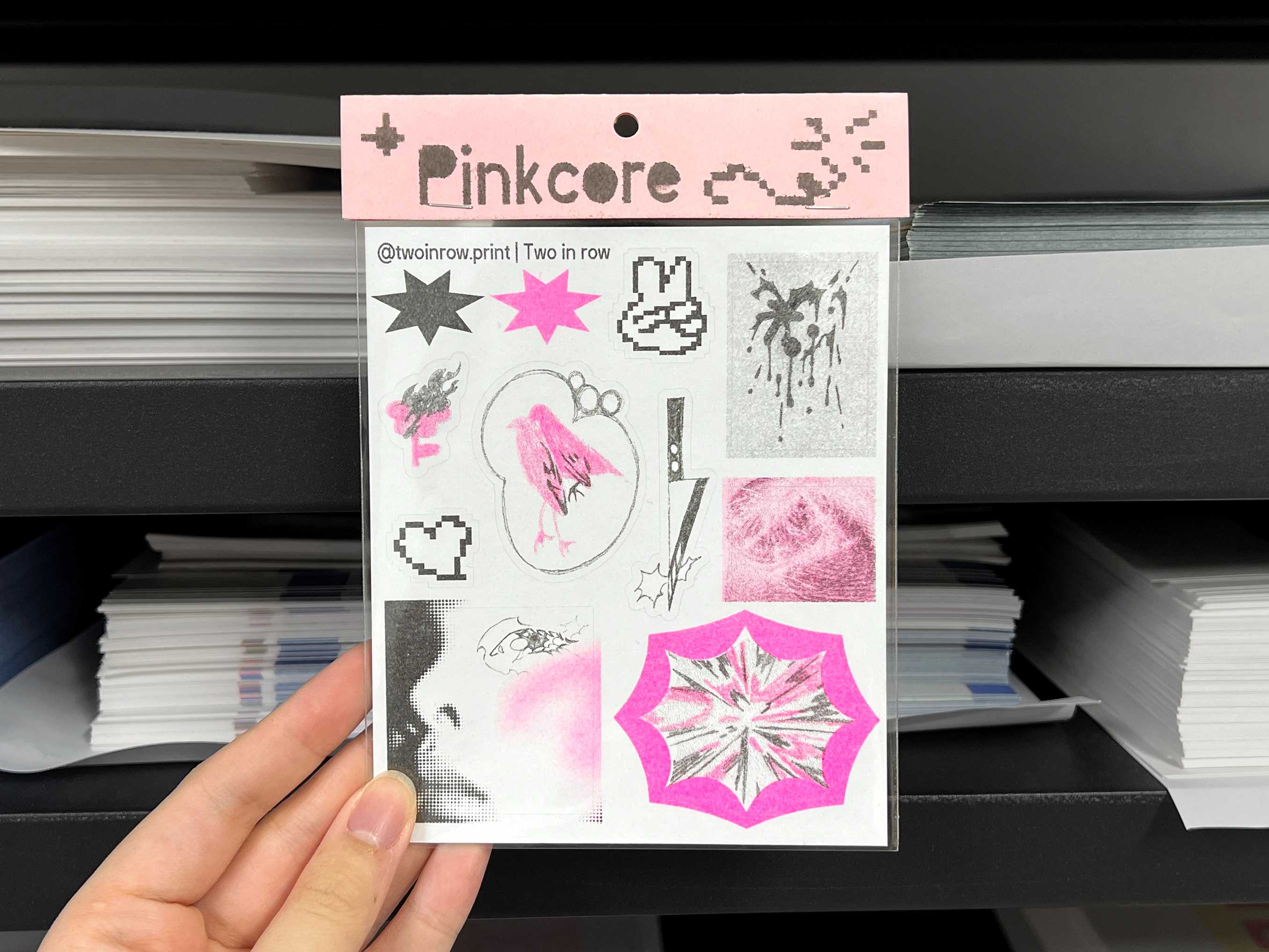 Pinkcore Riso Sticker Sheet