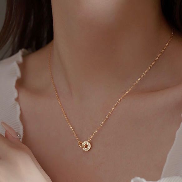 ♡สร้อยคอเหรียญนำโชค [elegant collection] เหรียญวงแหวนแบบมินิมอล