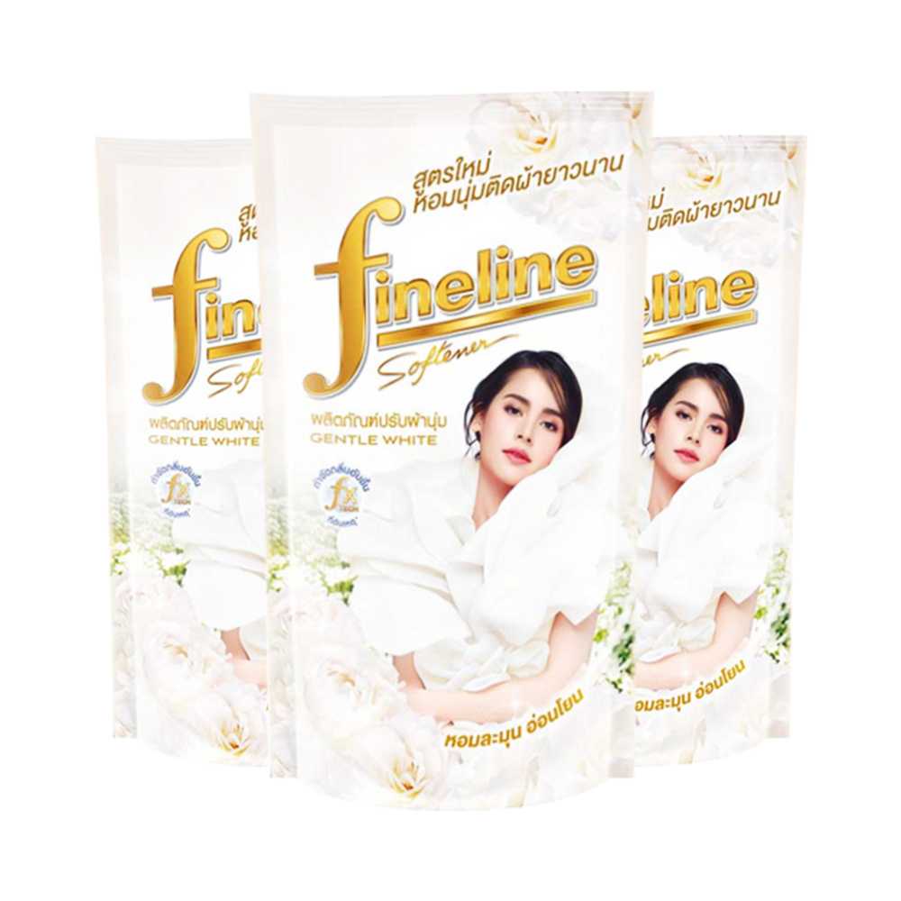ไฟน์ไลน์ ผลิตภัณฑ์ปรับผ้านุ่ม กลิ่นเจนเทิลไวท์ 500 มล. [แพ็ค 3 ถุง]
