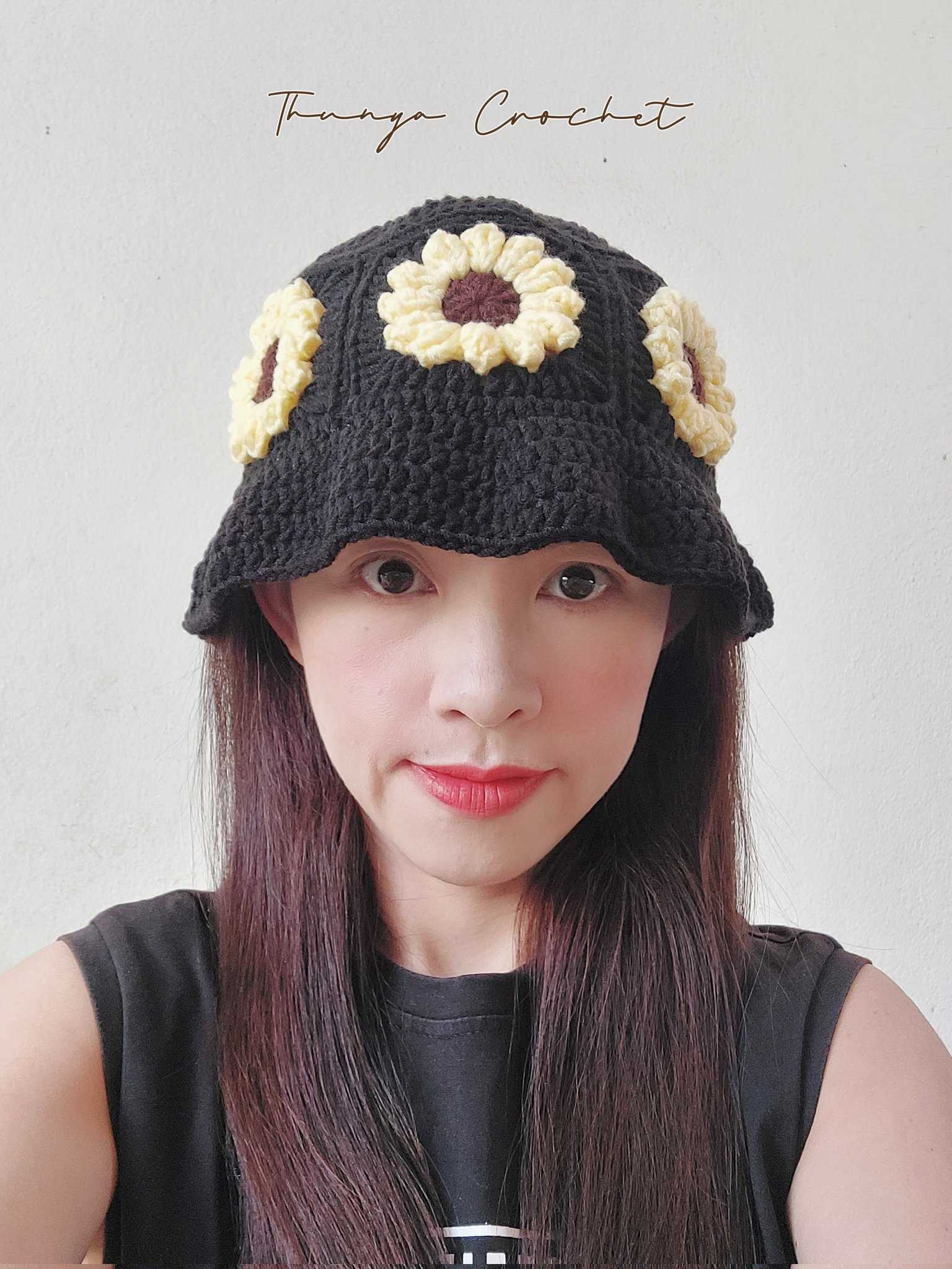 👒หมวกบักเก็ตลายดอกทานตะวันสดใส🌻
