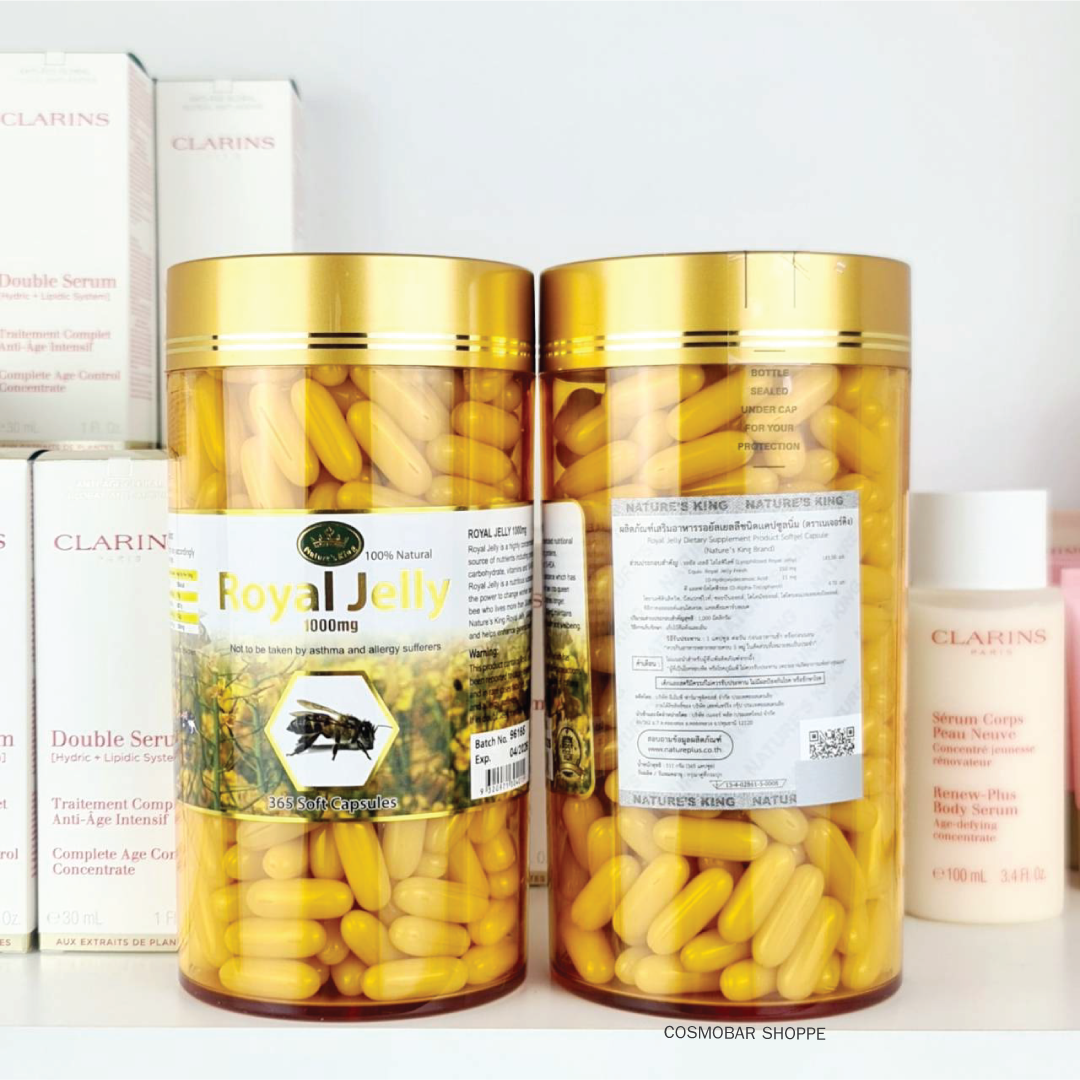 [หมดอายุ 04/2026] ลดความเครียด Nature’s King - Royal Jelly 1000mg 365 soft capsules