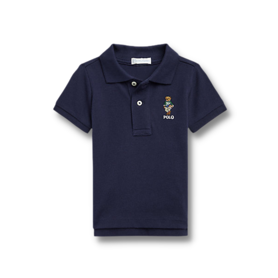Polo Bear Cotton Mesh Polo Shirt (Cruise Navy)
