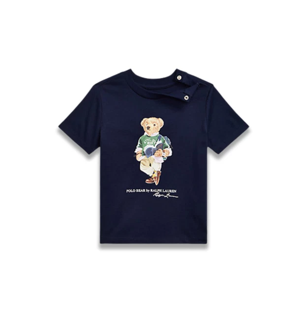 The Book Bear Cotton Jersey Tee (Navy)