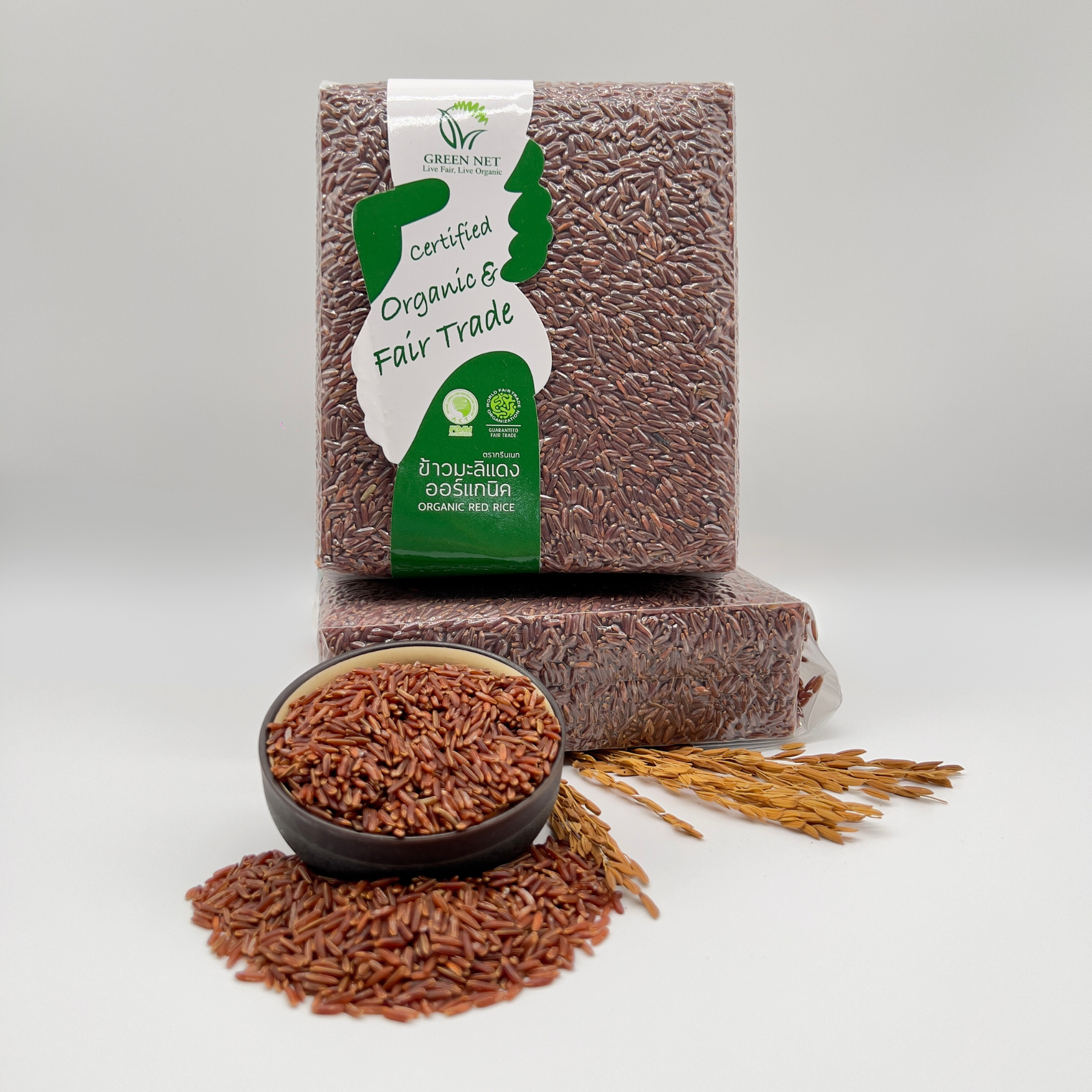กรีนเนท ข้าวมะลิแดง ออร์แกนิค 1 กก. (GREEN NET Organic Red Rice 1 kg.)