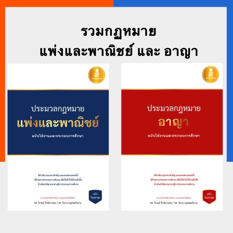 ประมวลกฏหมายอาญา ประมวลกฏหมายแพ่ง ฉบับปรับปรุงใหม่ล่าสุด IDC หนังสือกฎหมาย คำพิพากษา