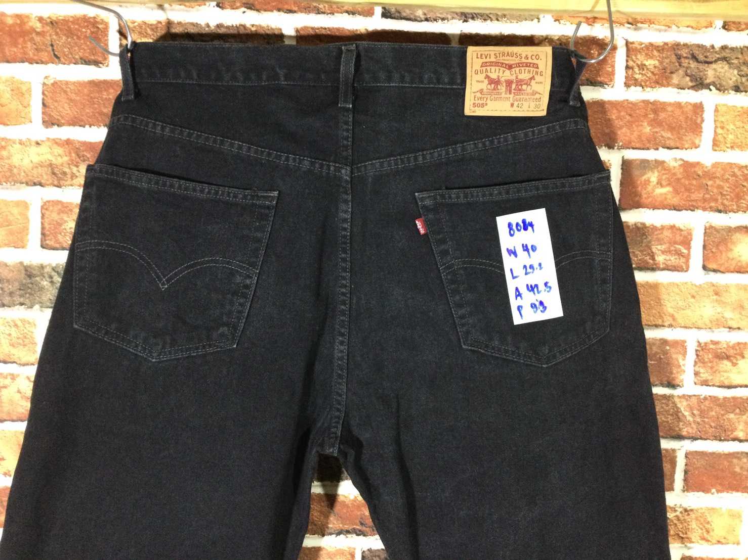 รหัส8084 Levi's505  Super black Made in Guatemala เลขกระดุม977 วัดจริง เอว40